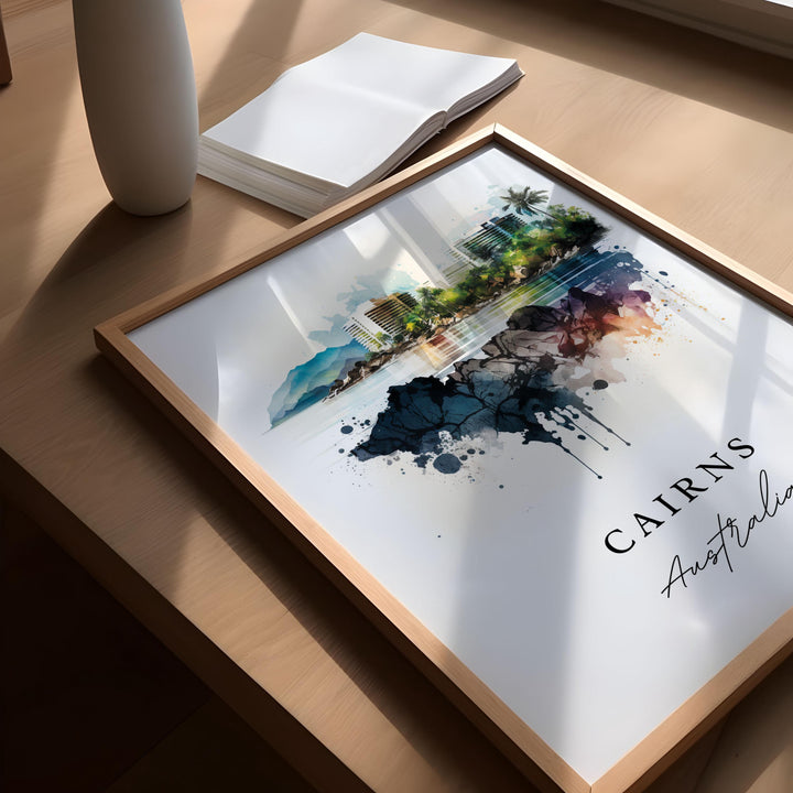 Cairns wall art - Australia, Cairns poster, Cairns Australia Wedding gift, Birthday present, Custom Text, Personalized Travel Gift