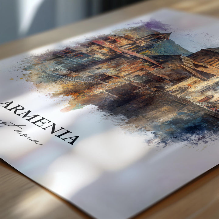 Armenia Wall Art, Armenia Print, Armenia Watercolor Art, Armenia Gift, Travel Print, Travel Poster, Housewarming Gift
