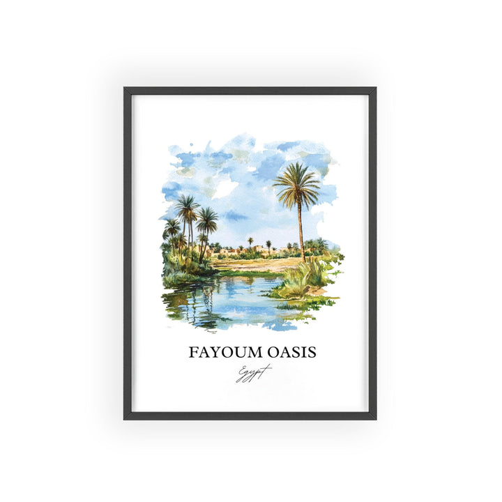 Fayoum Oasis Wall Art, Cairo Print, Egypt Watercolor Art, Fayoum Oasis Gift, Travel Print, Travel Poster, Housewarming Gift