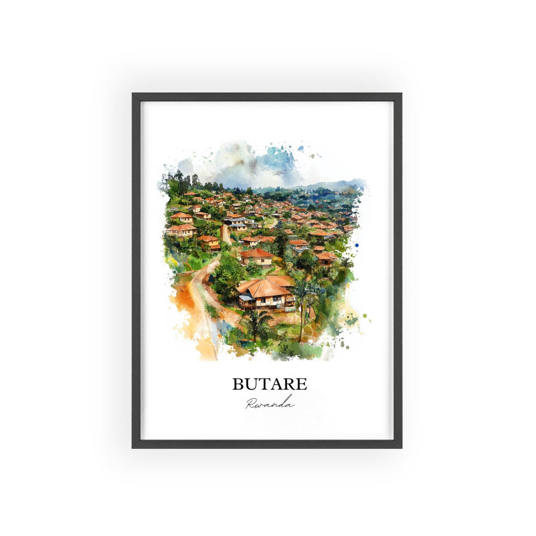 Butare Rwanda Wall Art, Rwanda Print, Rwanda Watercolor Art, Rwanda Gift, Travel Print, Travel Poster, Housewarming Gift