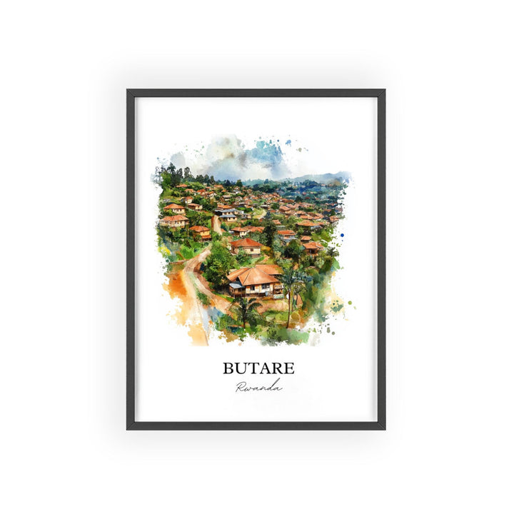 Butare Rwanda Wall Art, Rwanda Print, Rwanda Watercolor Art, Rwanda Gift, Travel Print, Travel Poster, Housewarming Gift