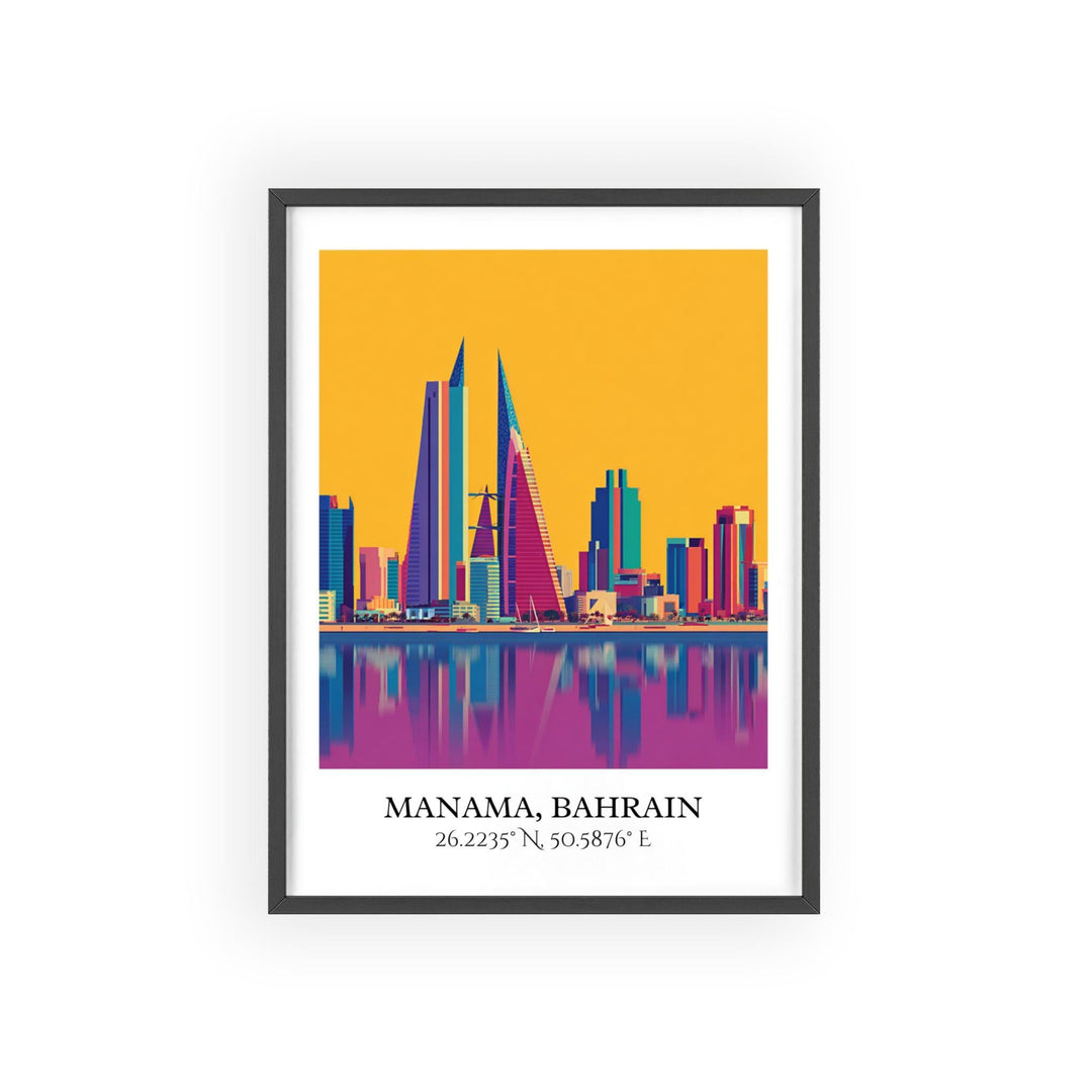 Manama Bahrain Art, Bahrain Retro Travel Art, Bahrain Home Decor, Bahrain Gift, Bahrain Travel Art, Travel Prints, Housewarming Gift