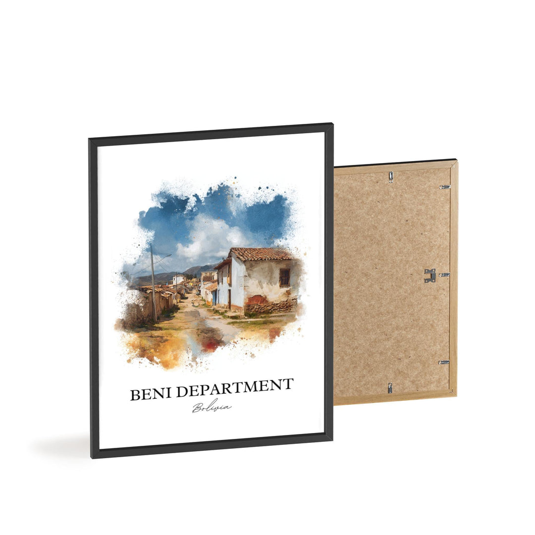 Beni Bolivia Wall Art, Beni Department Print, Bolivia Watercolor Art, Bolivia Gift, Bolivia Travel Print, Travel Poster, Housewarming Gift