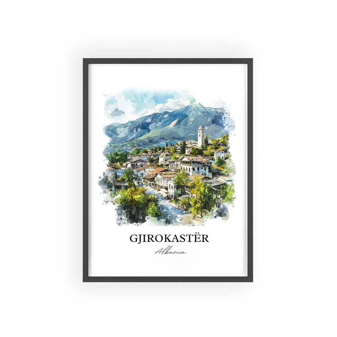 Gjirokastër Wall Art, Albania Print, Albania Watercolor Art, Gjirokastër Albania Gift, Travel Print, Travel Poster, Housewarming Gift