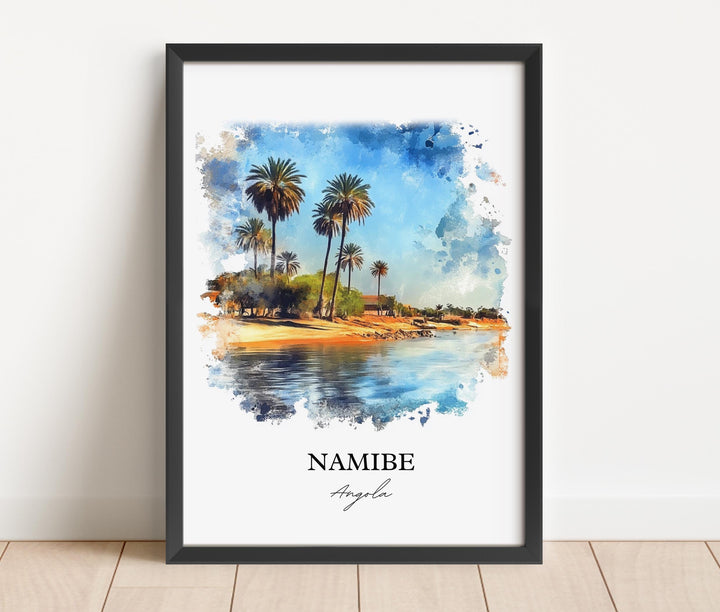 Namibe Angola Wall Art, Angola Print, Angola Watercolor Art, Namibe Gift, Travel Print, Travel Poster, Housewarming Gift