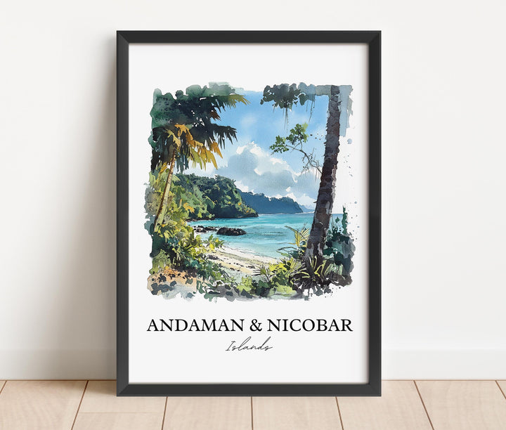 Andaman and Nicobar Wall Art, Andaman Island Print, India Watercolor, Nicobar island Gift, Travel Print, Travel Poster, Housewarming Gift