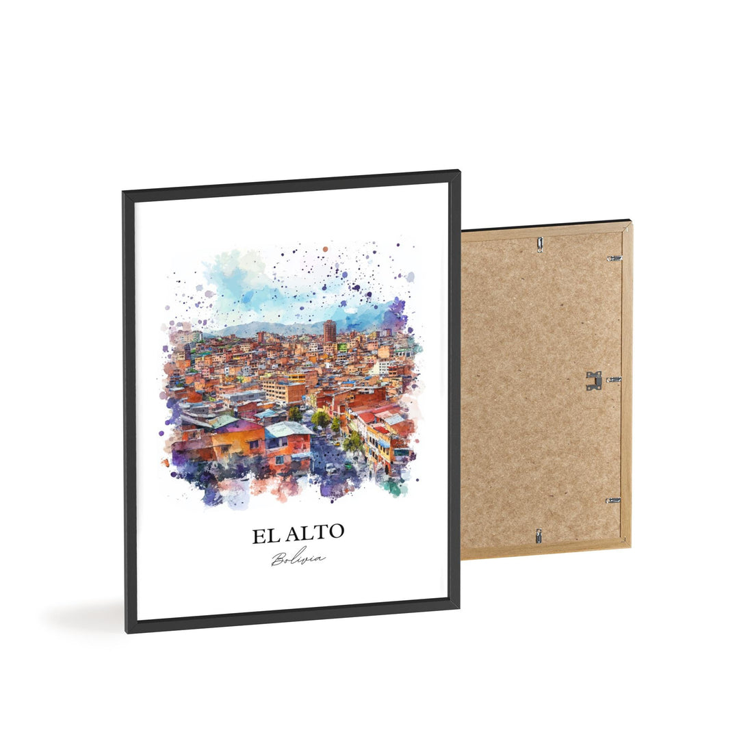 El Alto Bolivia Wall Art, La Paz Print, Bolivia Watercolor Art, El Alto Bolivia Gift, Travel Print, Travel Poster, Housewarming Gift