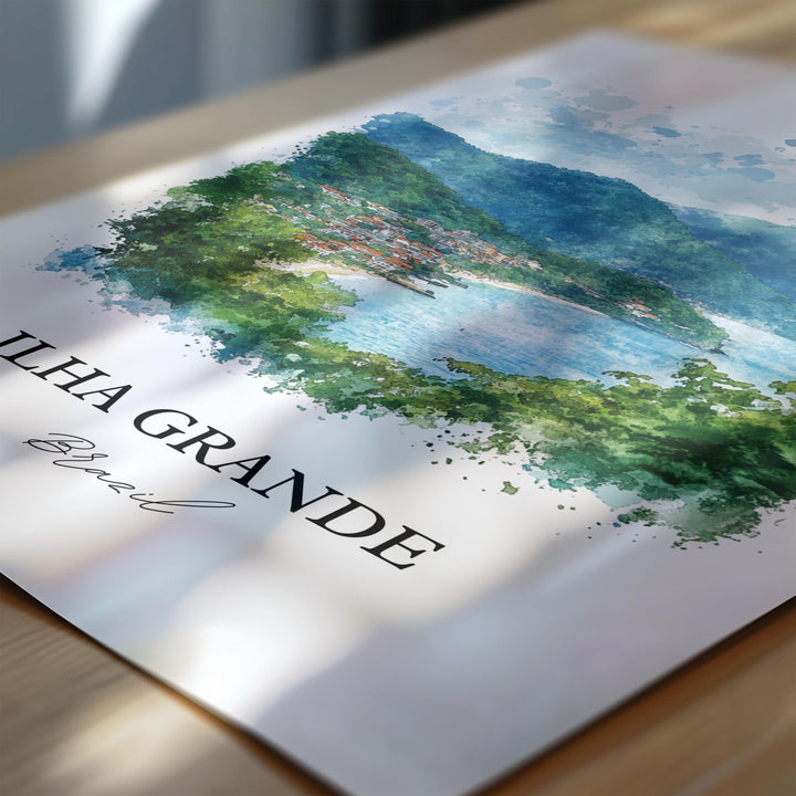 Ilha Grande Wall Art, Rio de Janeiro Print, Brazil Watercolor Art, Ilha Grande Gift, Travel Print, Travel Poster, Housewarming Gift