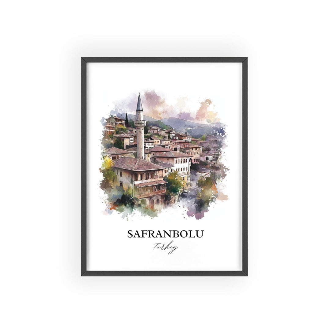 Safranbolu Turkey Wall Art, Karabük Province Print, Turkey Watercolor Art, Safranbolu Gift, Travel Print, Travel Poster, Housewarming Gift