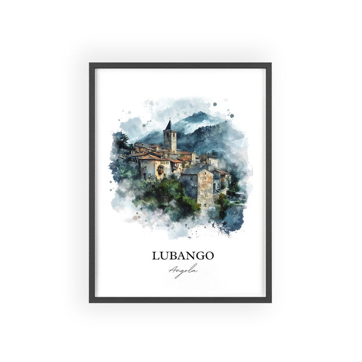 Lubango Wall Art, Lubango Print, Angola Watercolor Art, Lubango Angola Gift, Travel Print, Travel Poster, Housewarming Gift