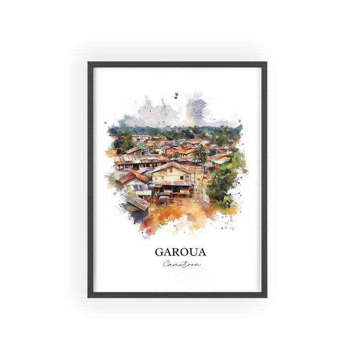 Garoua Cameroon Wall Art, Cameroon Print, Cameroon Watercolor Art, Garoua Cameroon Gift, Travel Print, Travel Poster, Housewarming Gift