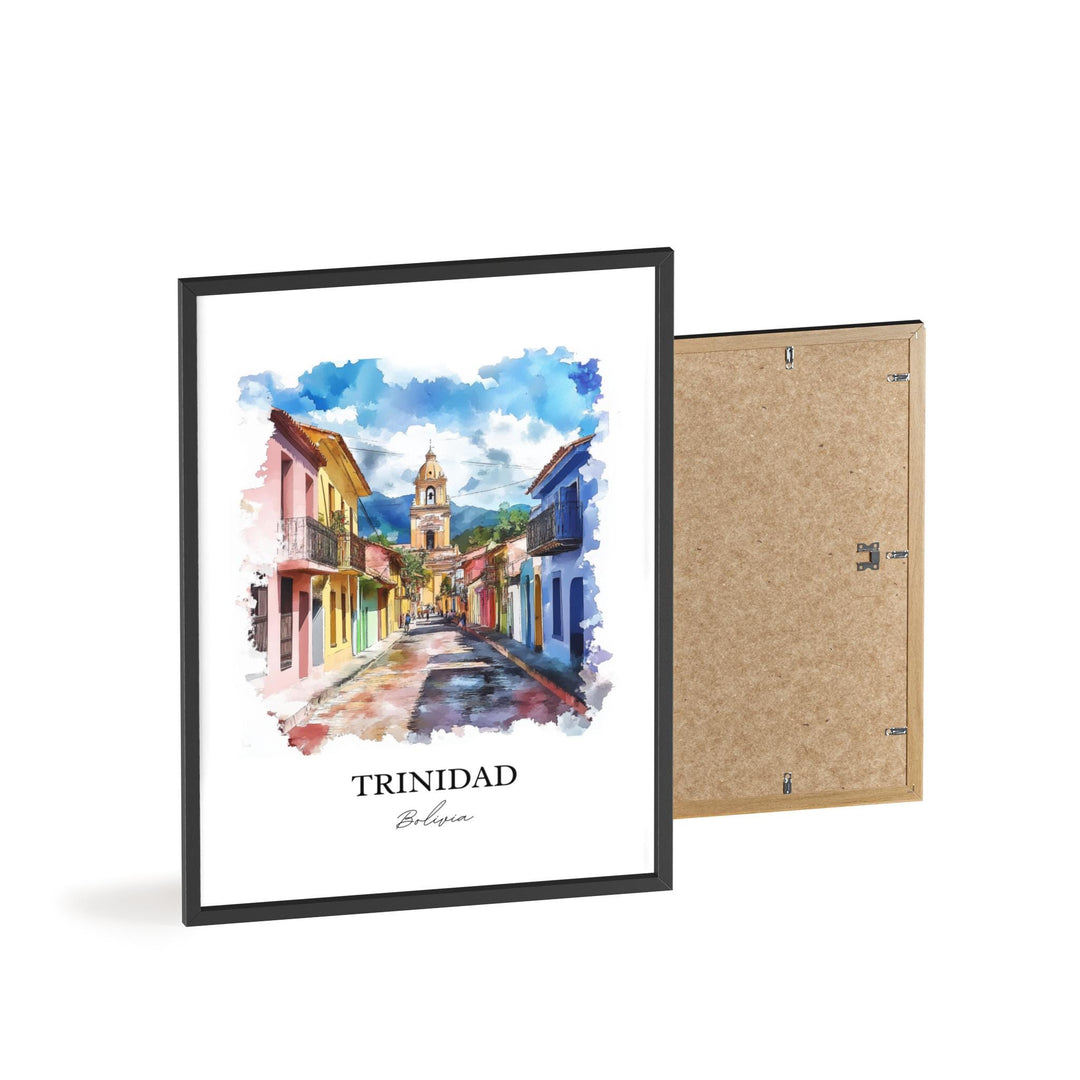 Trinidad Bolivia Wall Art, La Santísima Trinidad Print, Bolivia Watercolor Art, Bolivia Gift, Travel Print, Travel Poster, Housewarming Gift