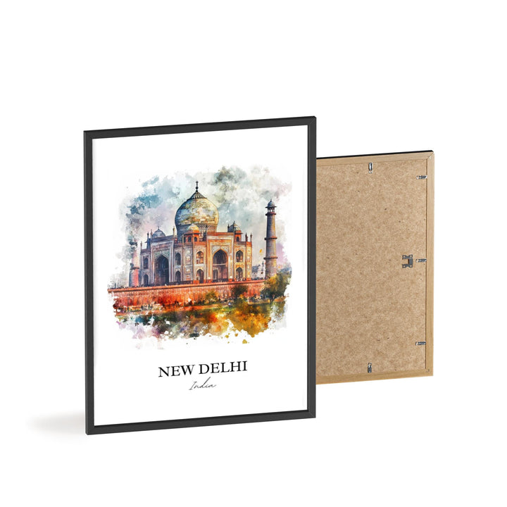 New Delhi Wall Art, New Delhi India Print, India Watercolor Art, New Delhi India Gift, Travel Print, Travel Poster, Housewarming Gift