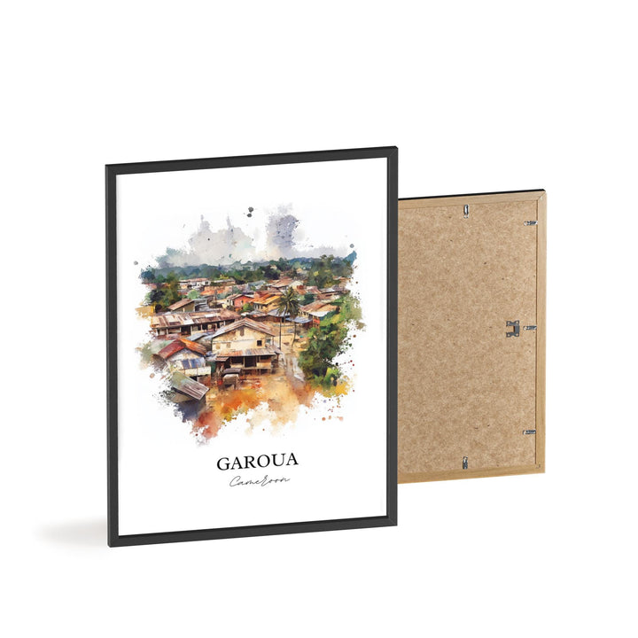 Garoua Cameroon Wall Art, Cameroon Print, Cameroon Watercolor Art, Garoua Cameroon Gift, Travel Print, Travel Poster, Housewarming Gift