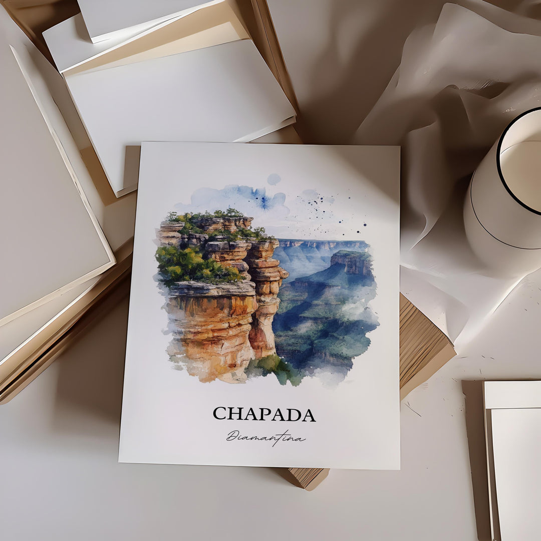 Chapada Diamantina Art, State of Bahia Print, Brazil Watercolor Art, Chapada Diamantina Gift, Travel Print, Travel Poster, Housewarming Gift