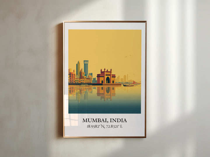 Mumbai Art, Mumbai Retro Travel Art, Mumbai Home Decor, Mumbai India Gift, India Travel Art, Travel Prints, Housewarming Gift