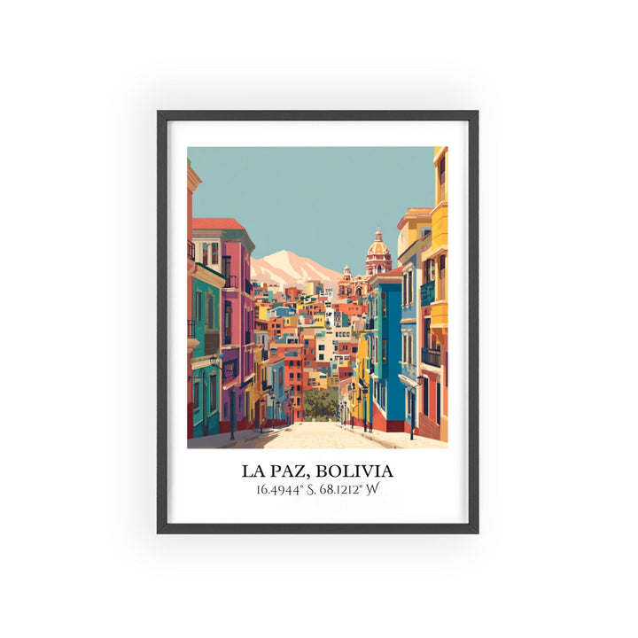 La Paz Art, La Paz Retro Travel Art, La Paz Bolivia Home Decor, Bolivia Gift, Bolivia Travel Art, Travel Prints, Housewarming Gift