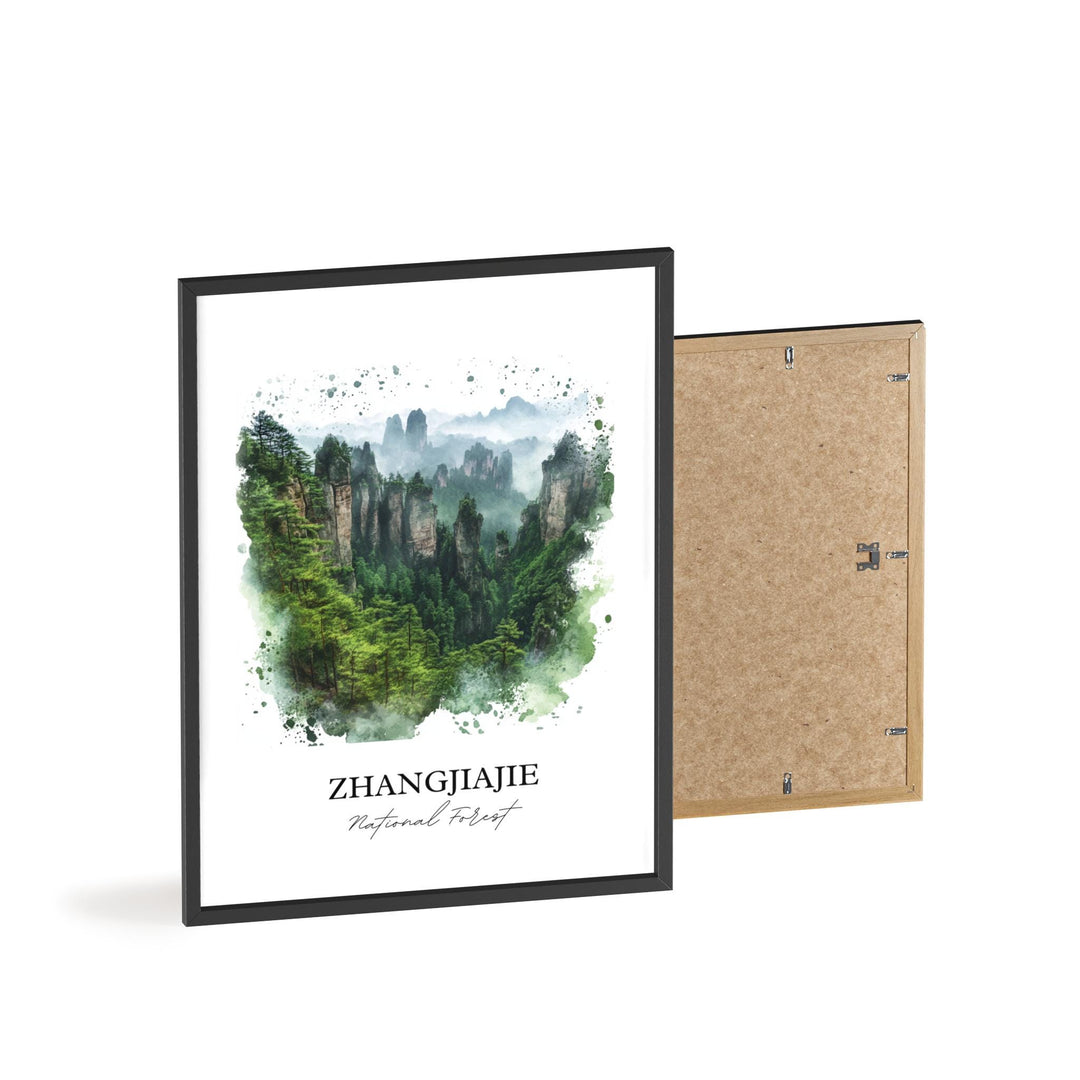 Zhangjiajie National Park Wall Art, Hunan Province Print, China Watercolor, Zhangjiajie Gift, Travel Print, Travel Poster, Housewarming Gift