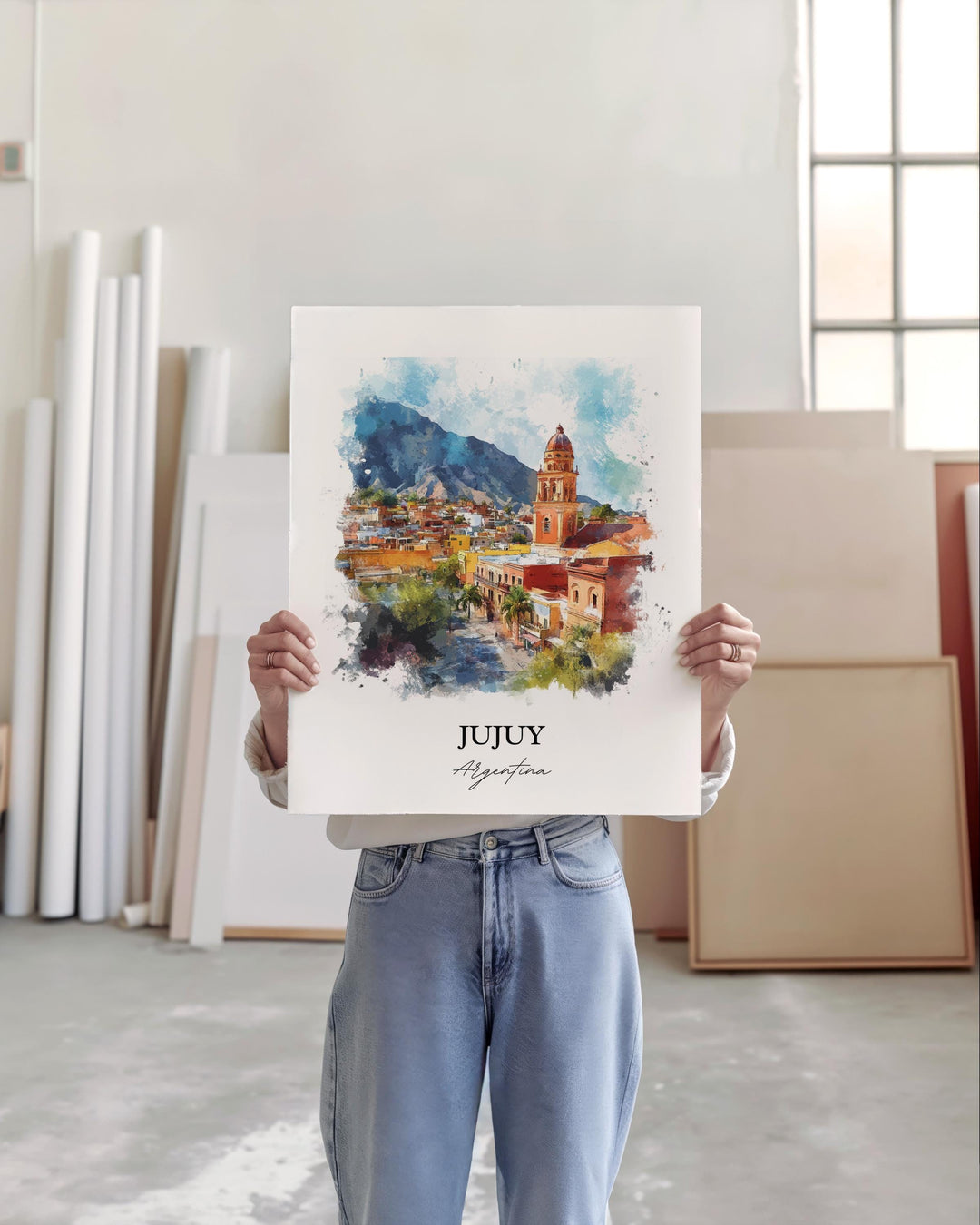 Jujuy Argentina Wall Art, Quebrada de Humahuaca Print, Argentina Watercolor Art, Jujuy Gift, Travel Print, Travel Poster, Housewarming Gift