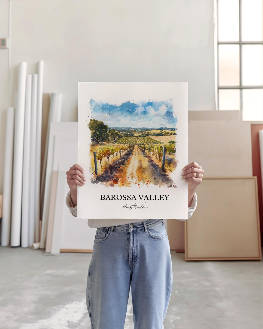Barossa Valley Wall Art, South Australia Print, Australia Watercolor, Barossa Valley Gift, Travel Print, Travel Poster, Housewarming Gift