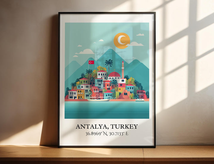 Antalya Wall Art, Antalya Travel Art, Antalya Home Decor, Antalya Turkey Gift, Turkey Travel Art, Antalya Turkey Print, Housewarming Gift