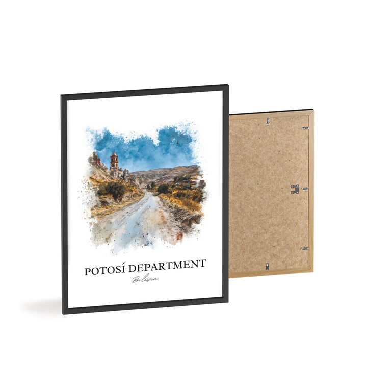 Potosí Bolivia Wall Art, Bolivia Print, Bolivia Watercolor Art, Potosí Dept Gift, Bolivia Travel Print, Travel Poster, Housewarming Gift