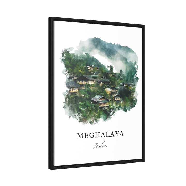 Meghalaya Wall Art, Meghalaya India Print, Meghalaya Watercolor Art, Assam India Gift, Travel Print, Travel Poster, Housewarming Gift