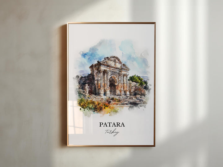 Patara Turkey Wall Art, Kalkan Print, Turkey Watercolor Art, Patara Beach Gift, Travel Print, Travel Poster, Housewarming Gift