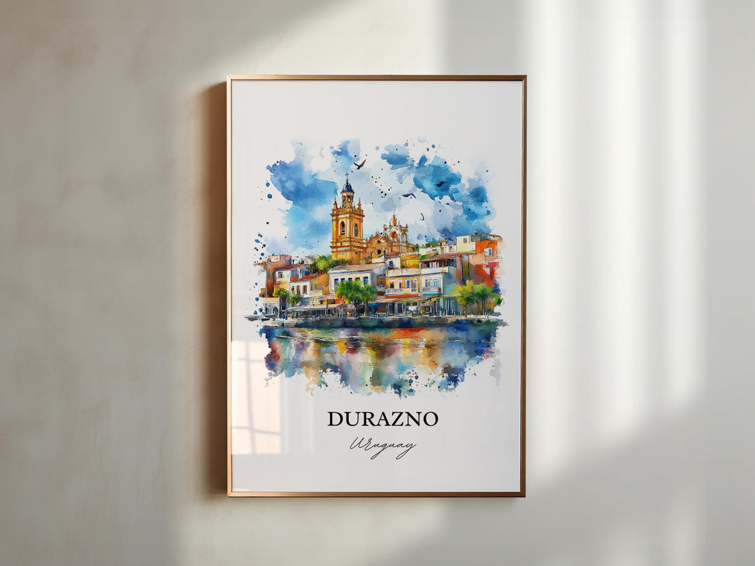 Durazno Wall Art, Uruguay Print, Uruguay Watercolor Art, Durazno Uruguay Gift, Travel Print, Travel Poster, Housewarming Gift