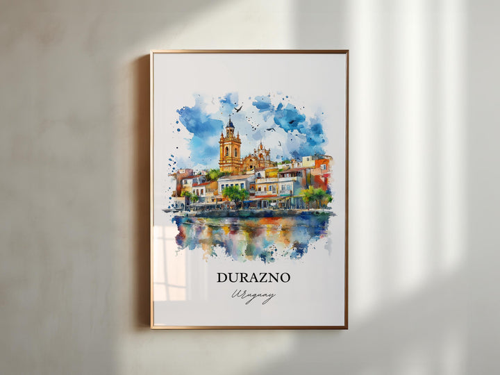 Durazno Wall Art, Uruguay Print, Uruguay Watercolor Art, Durazno Uruguay Gift, Travel Print, Travel Poster, Housewarming Gift