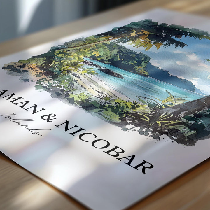 Andaman and Nicobar Wall Art, Andaman Island Print, India Watercolor, Nicobar island Gift, Travel Print, Travel Poster, Housewarming Gift