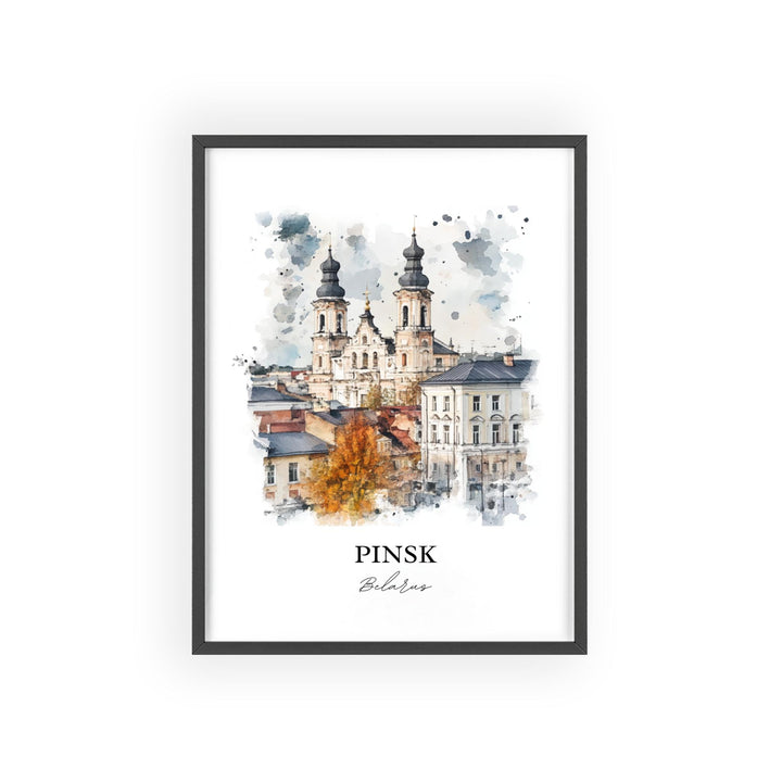 Pinsk Belarus Wall Art, Brest Region Print, Belarus Watercolor Art, Pinsk Belarus Gift, Travel Print, Travel Poster, Housewarming Gift
