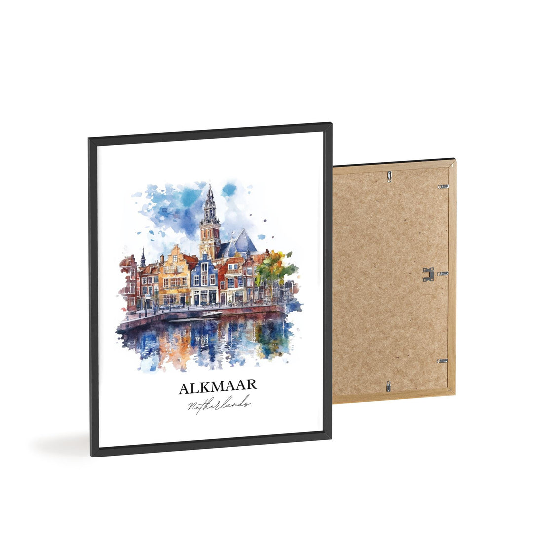 Alkmaar Wall Art, North Holland Print, Netherlands Watercolor Art, Alkmaar Gift, Travel Print, Travel Poster, Housewarming Gift