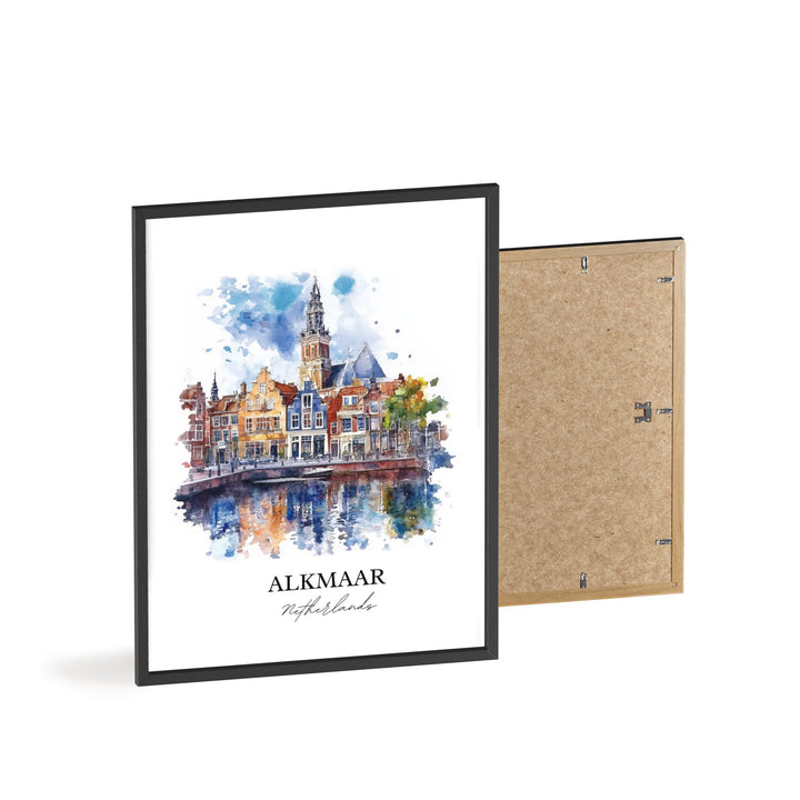 Alkmaar Wall Art, North Holland Print, Netherlands Watercolor Art, Alkmaar Gift, Travel Print, Travel Poster, Housewarming Gift