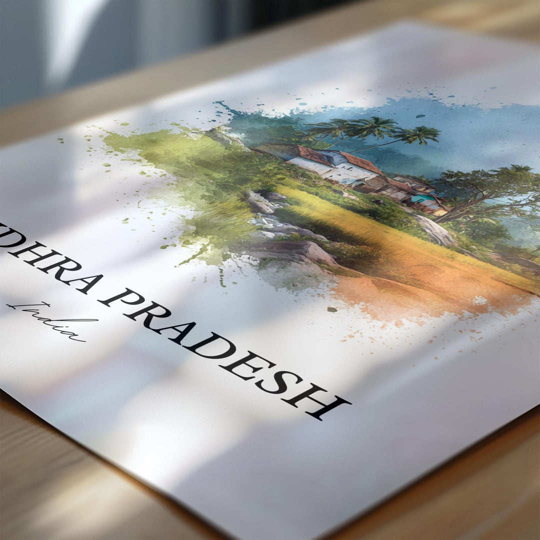 Andhra Pradesh Wall Art, India Print, Andhra Pradesh Artwork, India Gift, Andhra Pradesh Travel Print, Travel Poster, Housewarming Gift