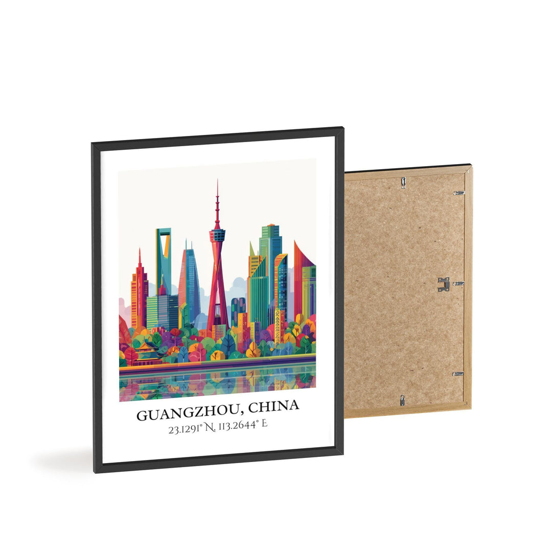 Guangzhou Art, Guangzhou Retro Travel Art, Guangzhou Home Decor, Guangzhou China Gift, China Travel Art, Travel Prints, Housewarming Gift