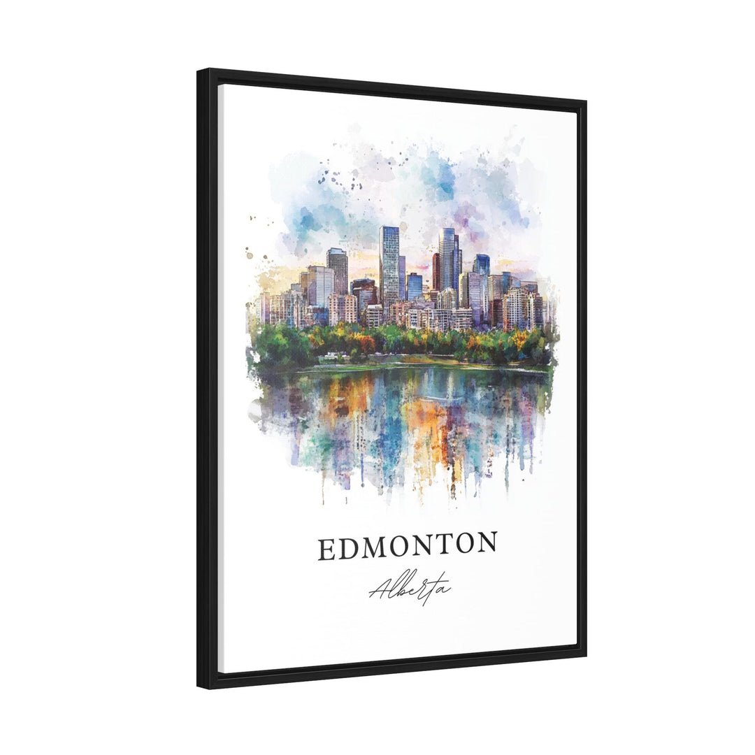 Edmonton Wall Art, Edmonton Canada Print, Alberta Watercolor Art, Edmonton Gift, Travel Print, Travel Poster, Housewarming Gift