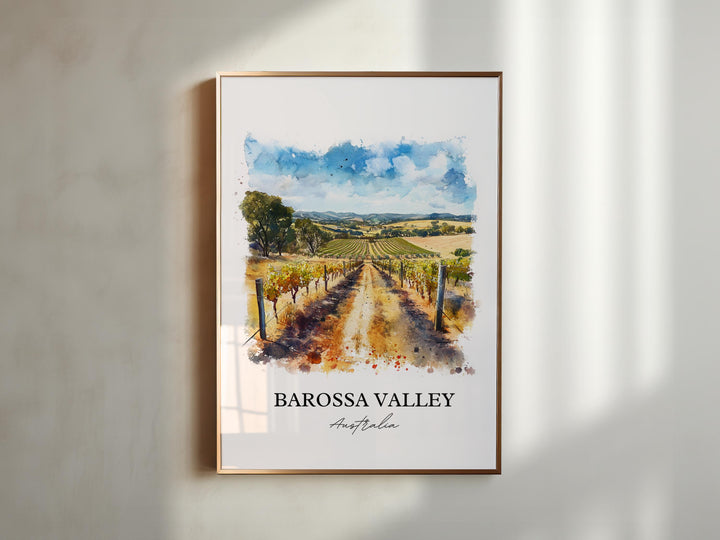Barossa Valley Wall Art, South Australia Print, Australia Watercolor, Barossa Valley Gift, Travel Print, Travel Poster, Housewarming Gift