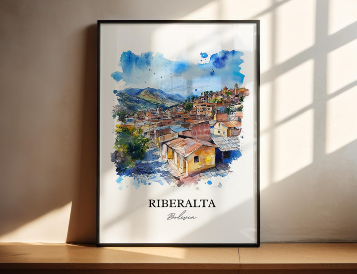 Riberalta Wall Art, Beni Dept Print, Bolivia Watercolor Art, Riberalta Bolivia Gift, Travel Print, Travel Poster, Housewarming Gift