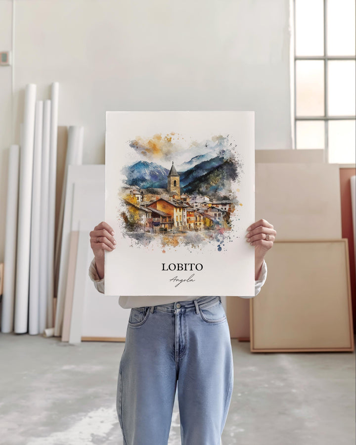 Lobito Angola Wall Art, Benguela Province Print, Angola Watercolor Art, Lobito Gift, Travel Print, Travel Poster, Housewarming Gift