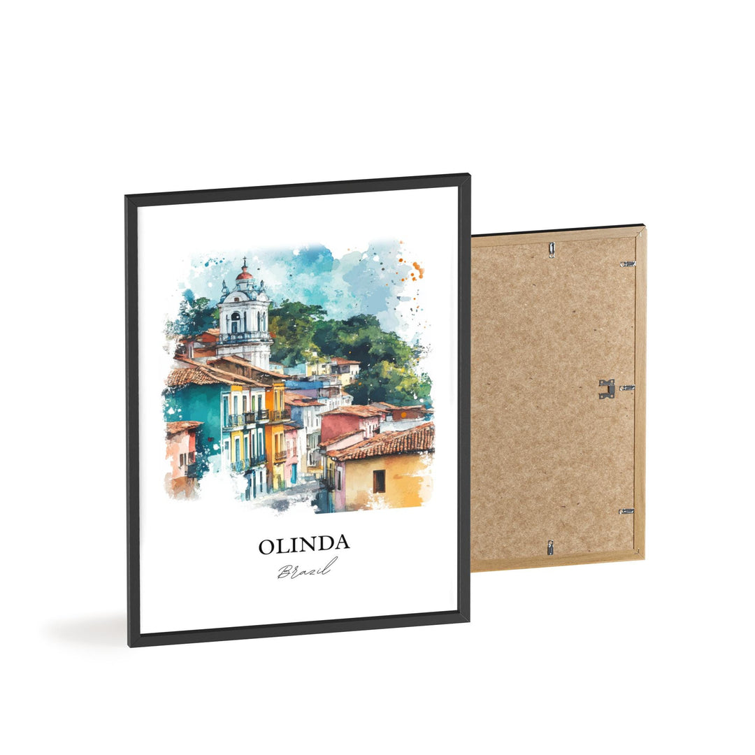 Olinda Brazil Wall Art, Recife Print, Brazil Watercolor Art, Olinda Brazil Gift, Travel Print, Travel Poster, Housewarming Gift