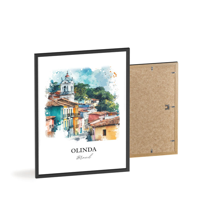Olinda Brazil Wall Art, Recife Print, Brazil Watercolor Art, Olinda Brazil Gift, Travel Print, Travel Poster, Housewarming Gift