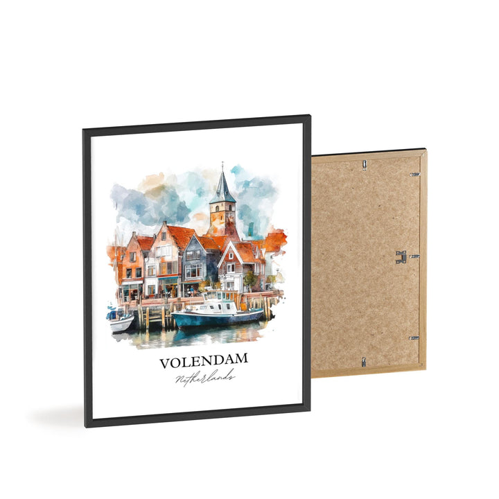 Volendam Wall Art, Edam-Volendam Print, Netherlands Watercolor Art, Volendam Gift, Travel Print, Travel Poster, Housewarming Gift