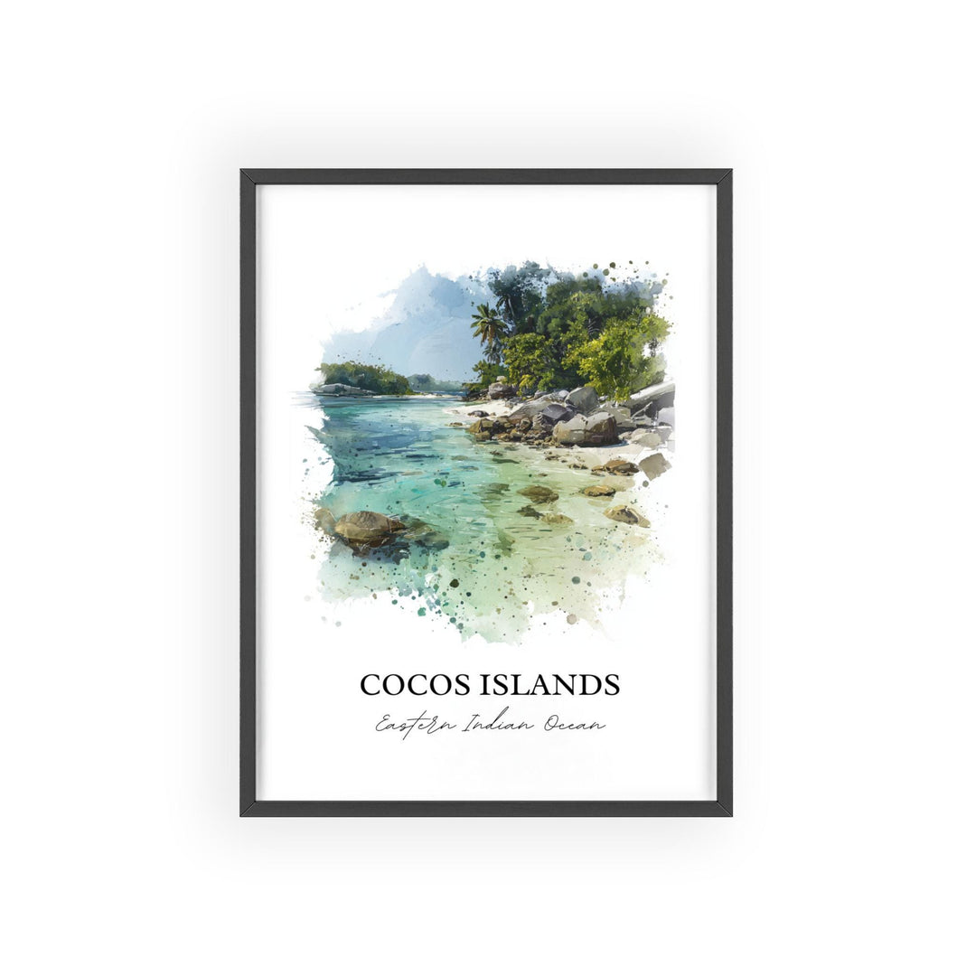 Cocos Islands Wall Art, Eastern Indian Ocean, Cocos Islands Artwork, Cocos Islands Gift, Travel Print, Travel Poster, Housewarming Gift