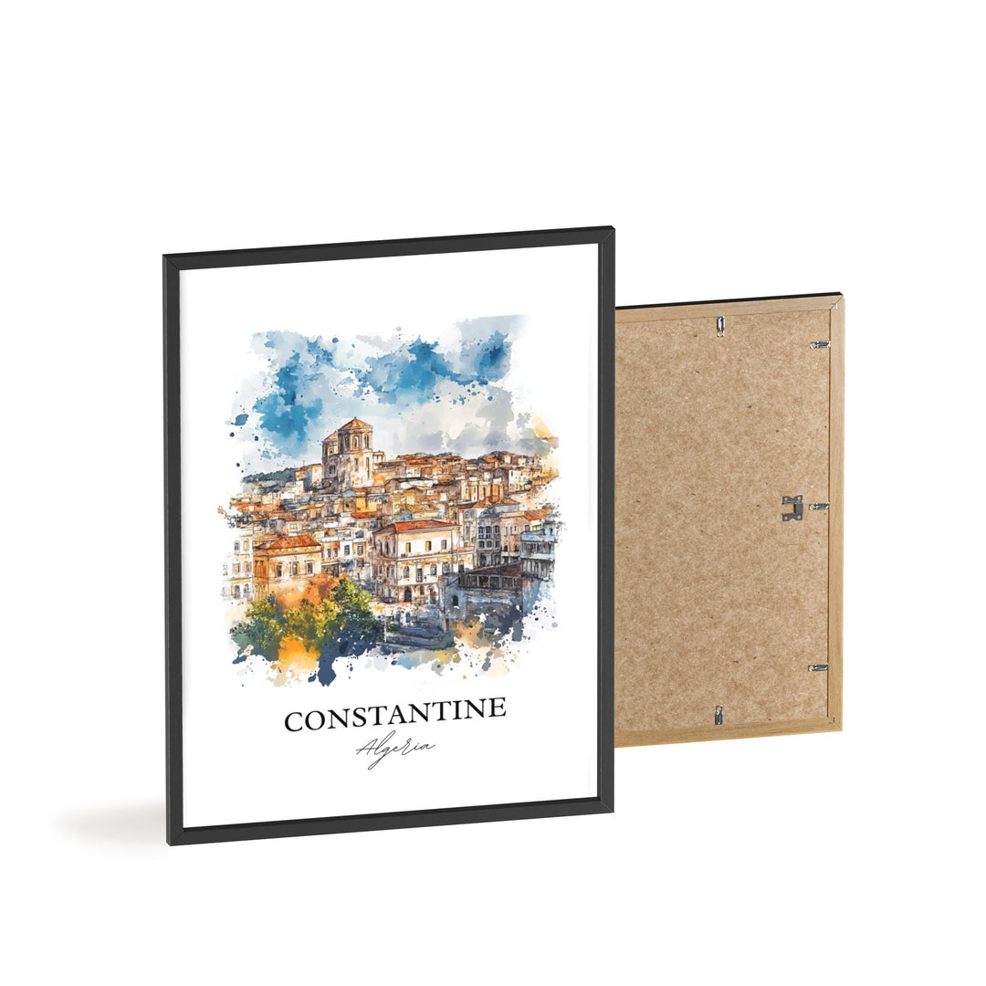 Constantine Algeria Wall Art, Kasantina Print, Algeria Watercolor, Constantine Algeria Gift, Travel Print, Travel Poster, Housewarming Gift