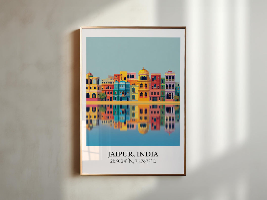 Jaipur India Art, Jaipur Retro Travel Art, Jaipur Home Decor, Jaipur Gift, India Travel Art, Travel Prints, Housewarming Gift