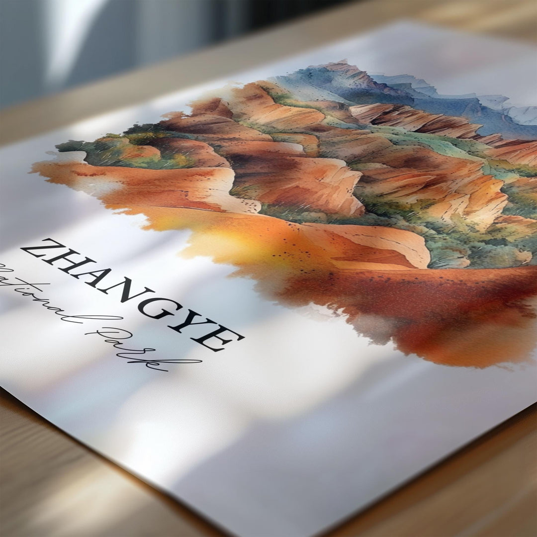 Zhangye National Park Wall Art, Gansu Print, China Artwork, Zhangye National Park Gift, Travel Print, Travel Poster, Housewarming Gift