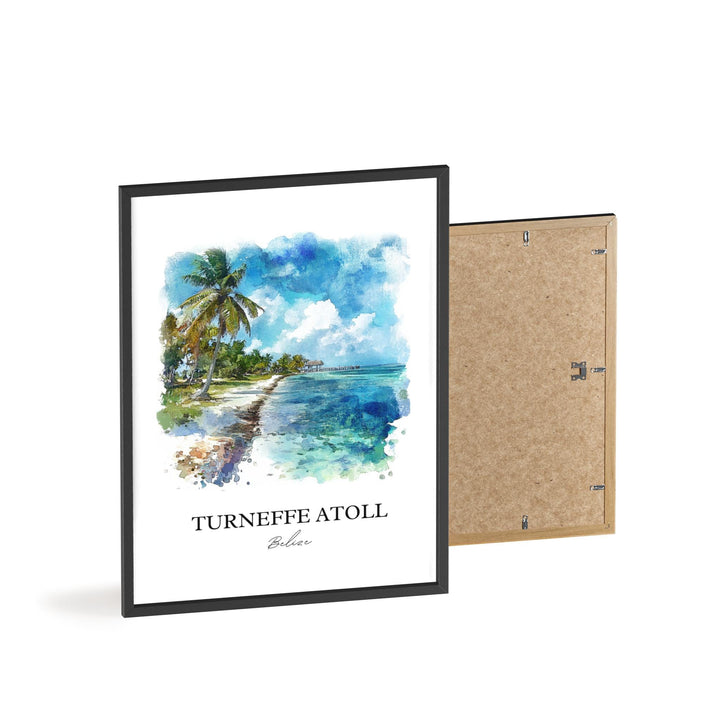 Turneffe Atoll Wall Art, Belize Print, Belize Watercolor Art, Turneffe Atoll Gift, Travel Print, Travel Poster, Housewarming Gift