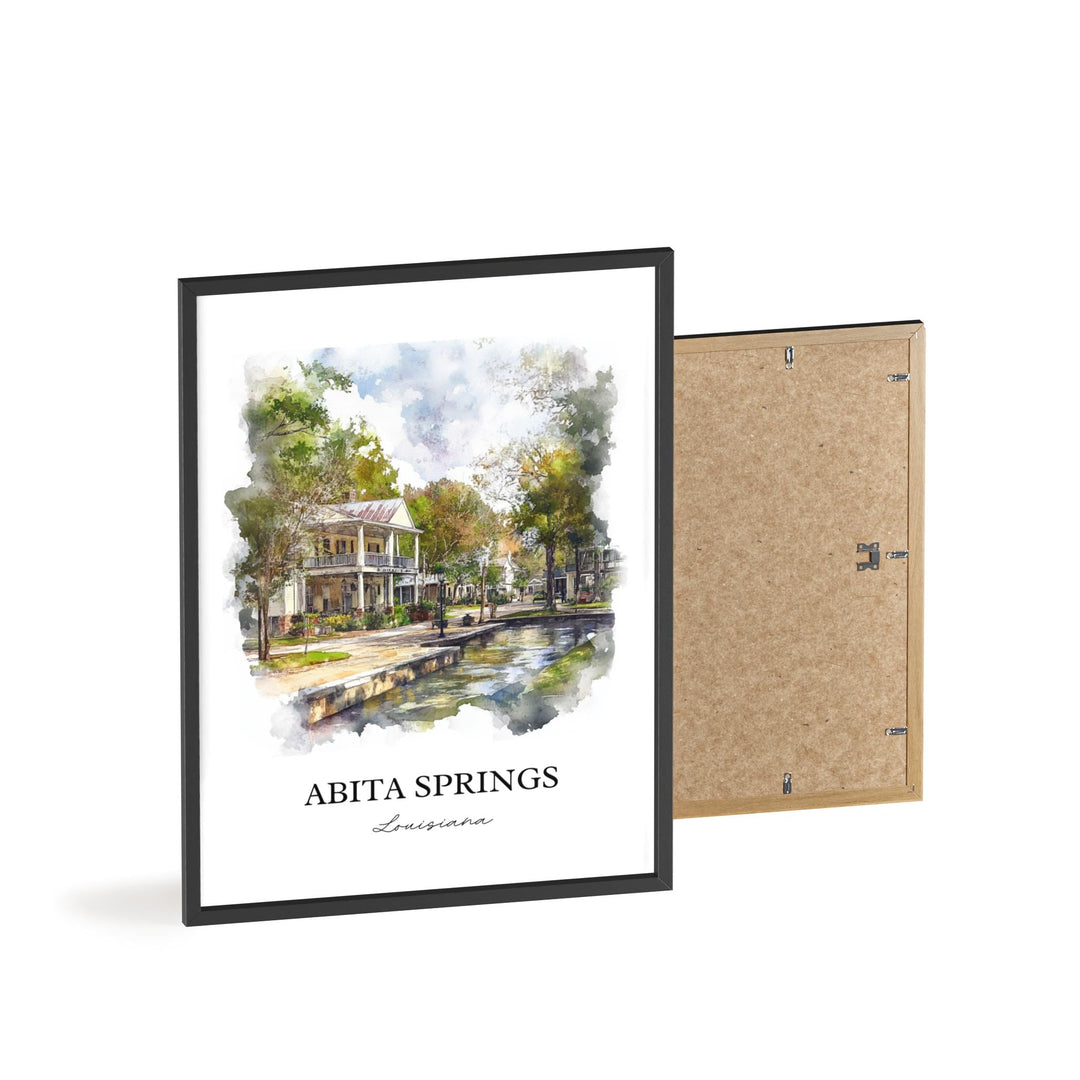 Abita Springs Wall Art, St. Tammany Parish Print, Louisiana Watercolor, Abita Springs Gift, Travel Print, Travel Poster, Housewarming Gift