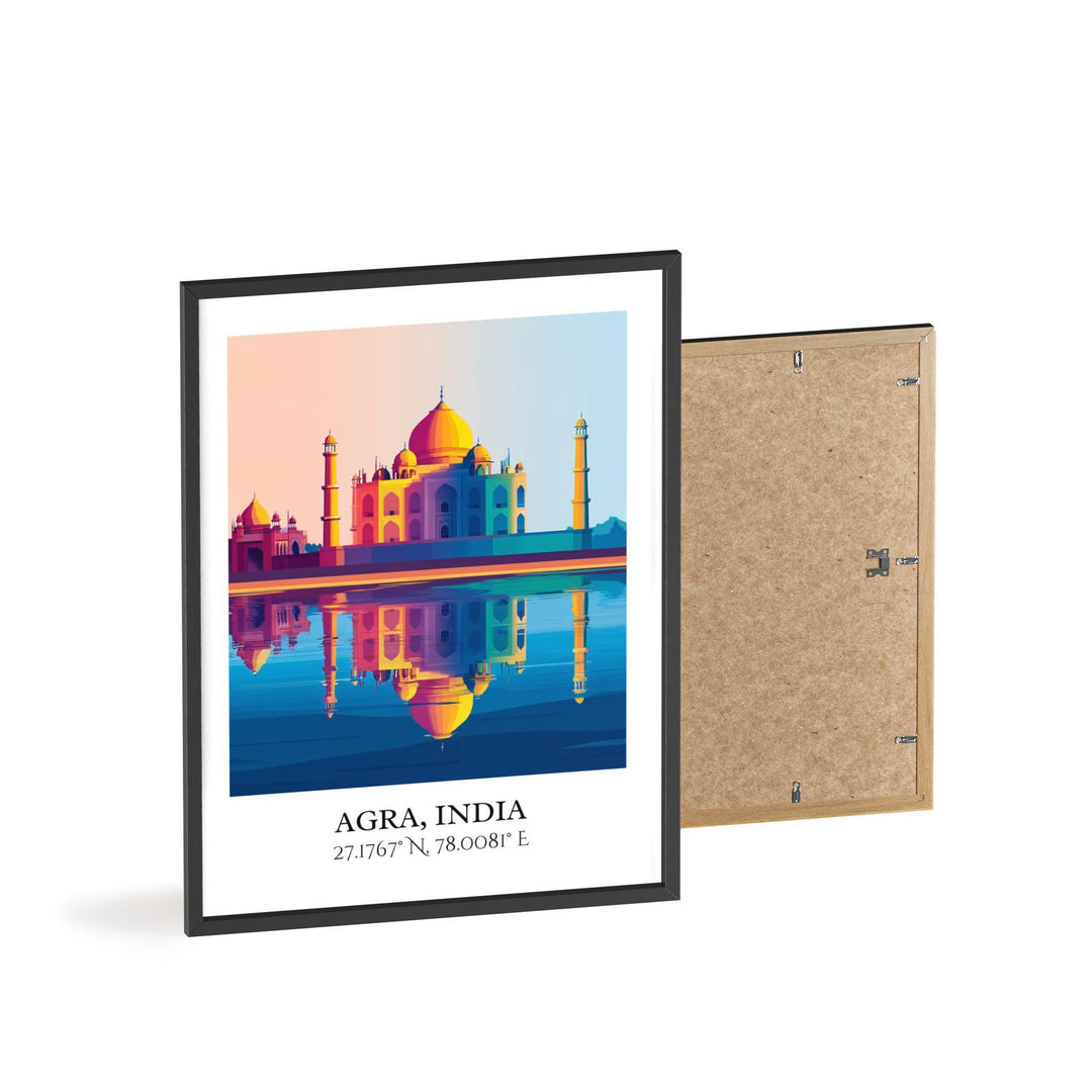 Agra India Art, Agra Retro Travel Art, Agra India Home Decor, India Gift, India Travel Art, Travel Prints, Housewarming Gift